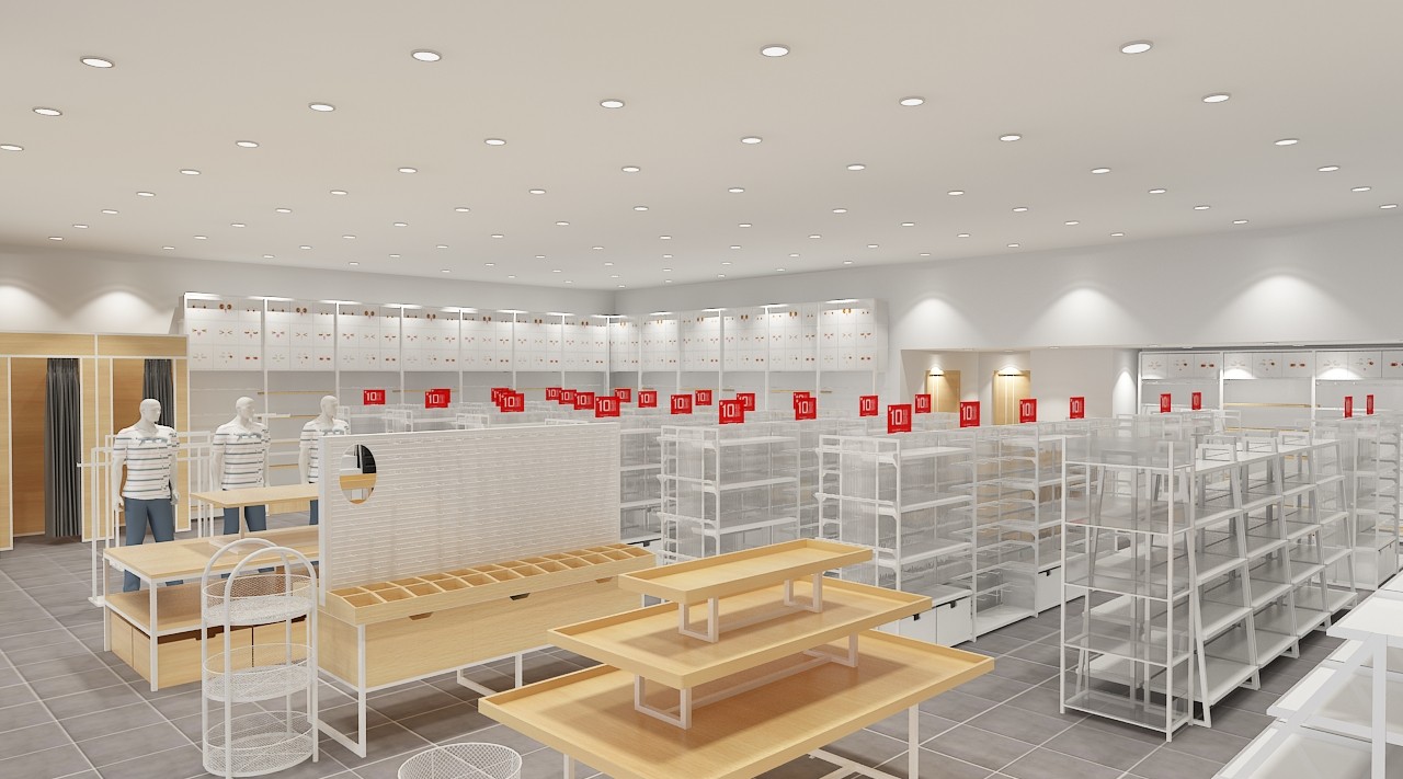 超市展柜，名創優品